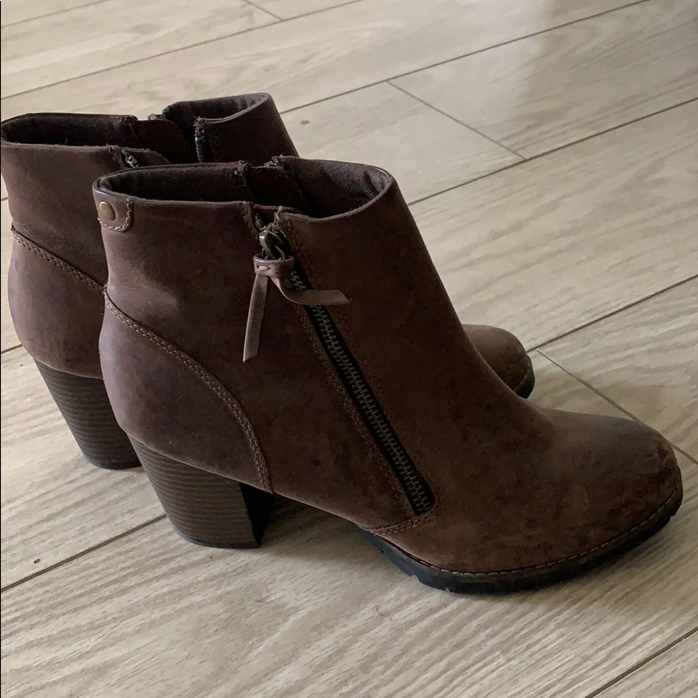 Brown Clark’s Booties